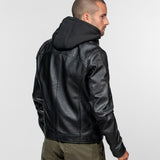 Shafter - Blouson cuir capuche