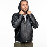 Shafter - Blouson cuir capuche