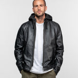 Shafter - Blouson cuir capuche