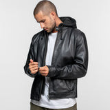 Shafter - Blouson cuir capuche