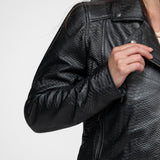 Ava - Blouson biker cuir femme