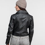 Ava - Blouson biker cuir femme