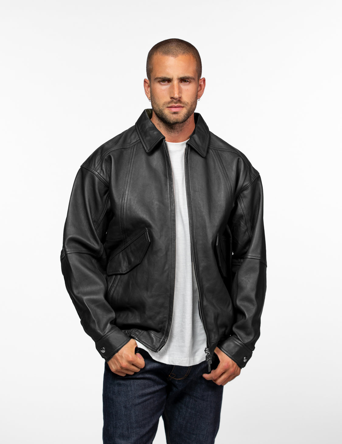 Dekalb - Veste en cuir oversize