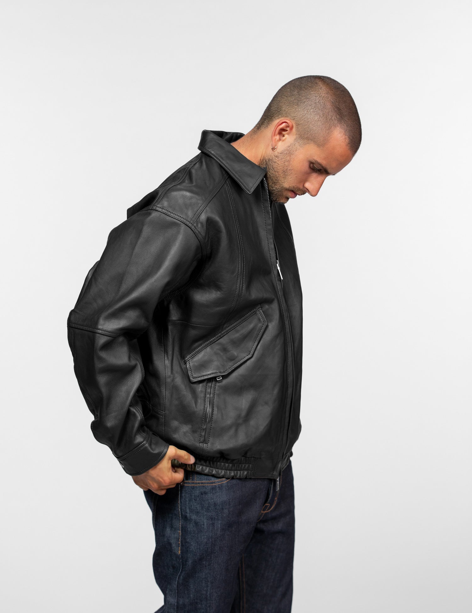 Dekalb - Veste en cuir oversize
