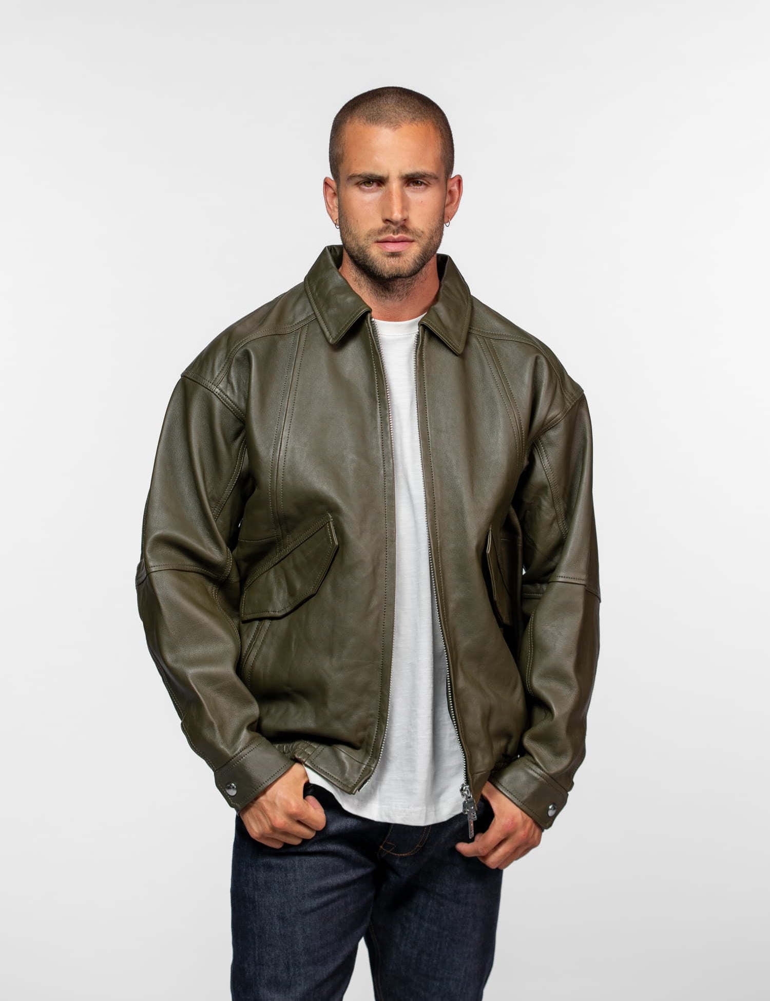 Dekalb - Veste en cuir oversize