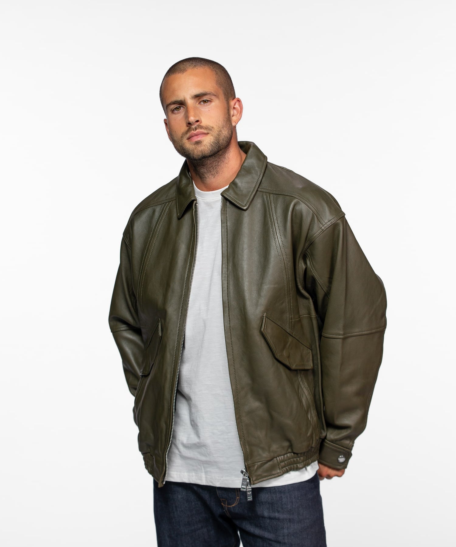 Dekalb - Veste en cuir oversize