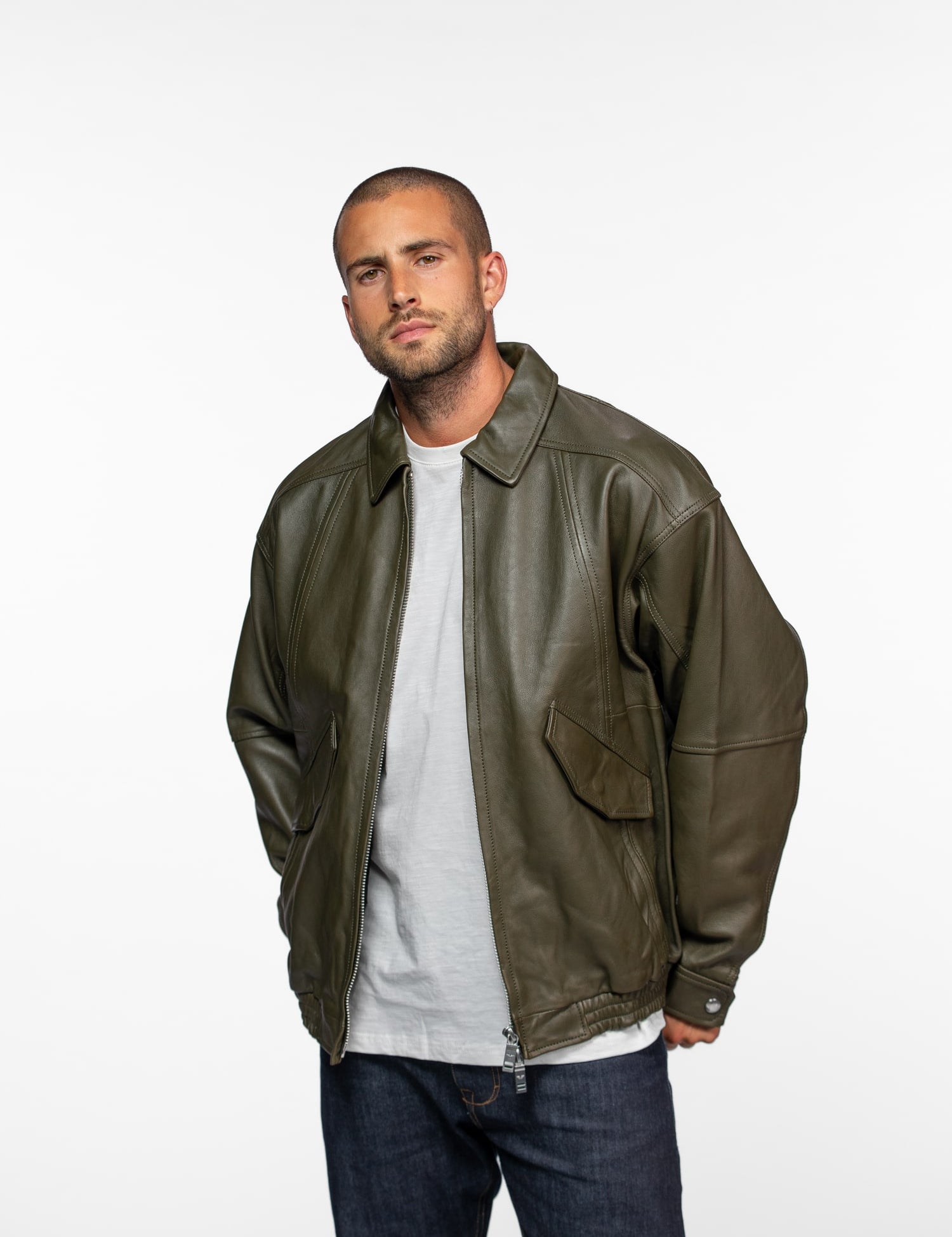 Dekalb - Veste en cuir oversize