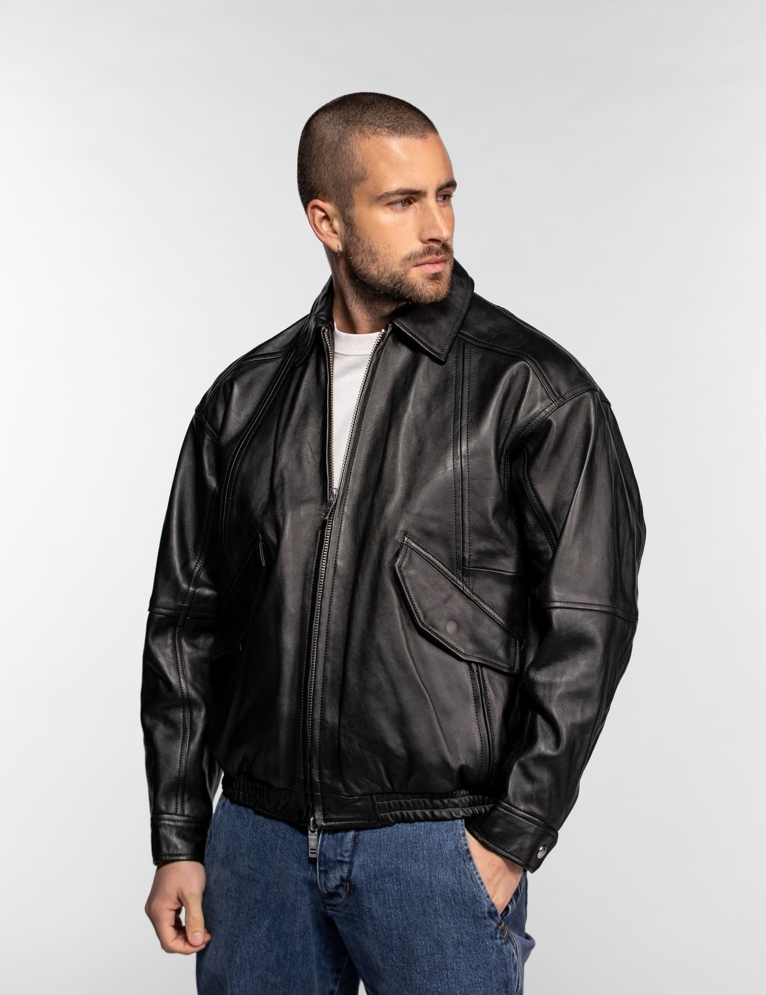 Dekalb - Veste en cuir oversize