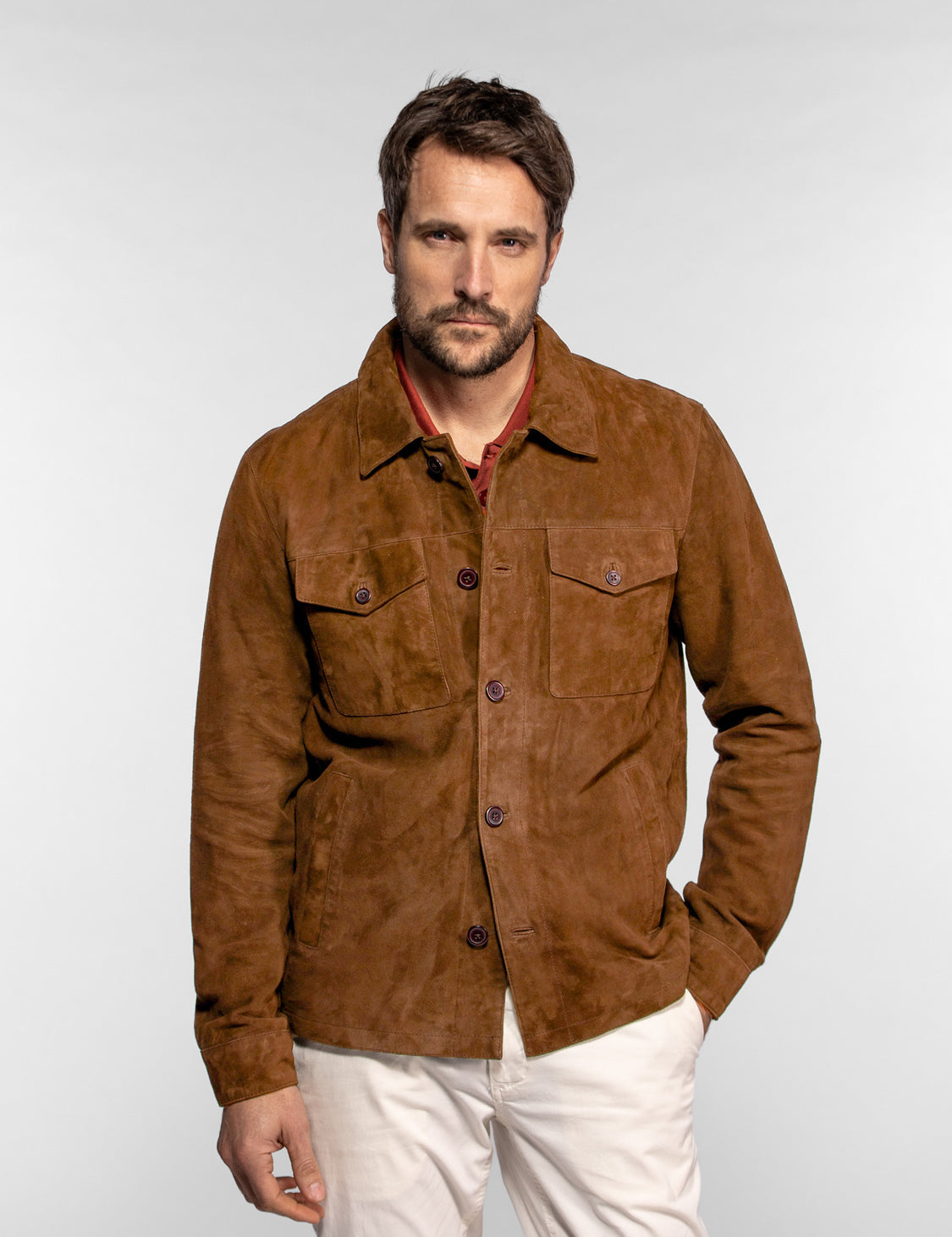Windham - Veste cuir suédé homme
