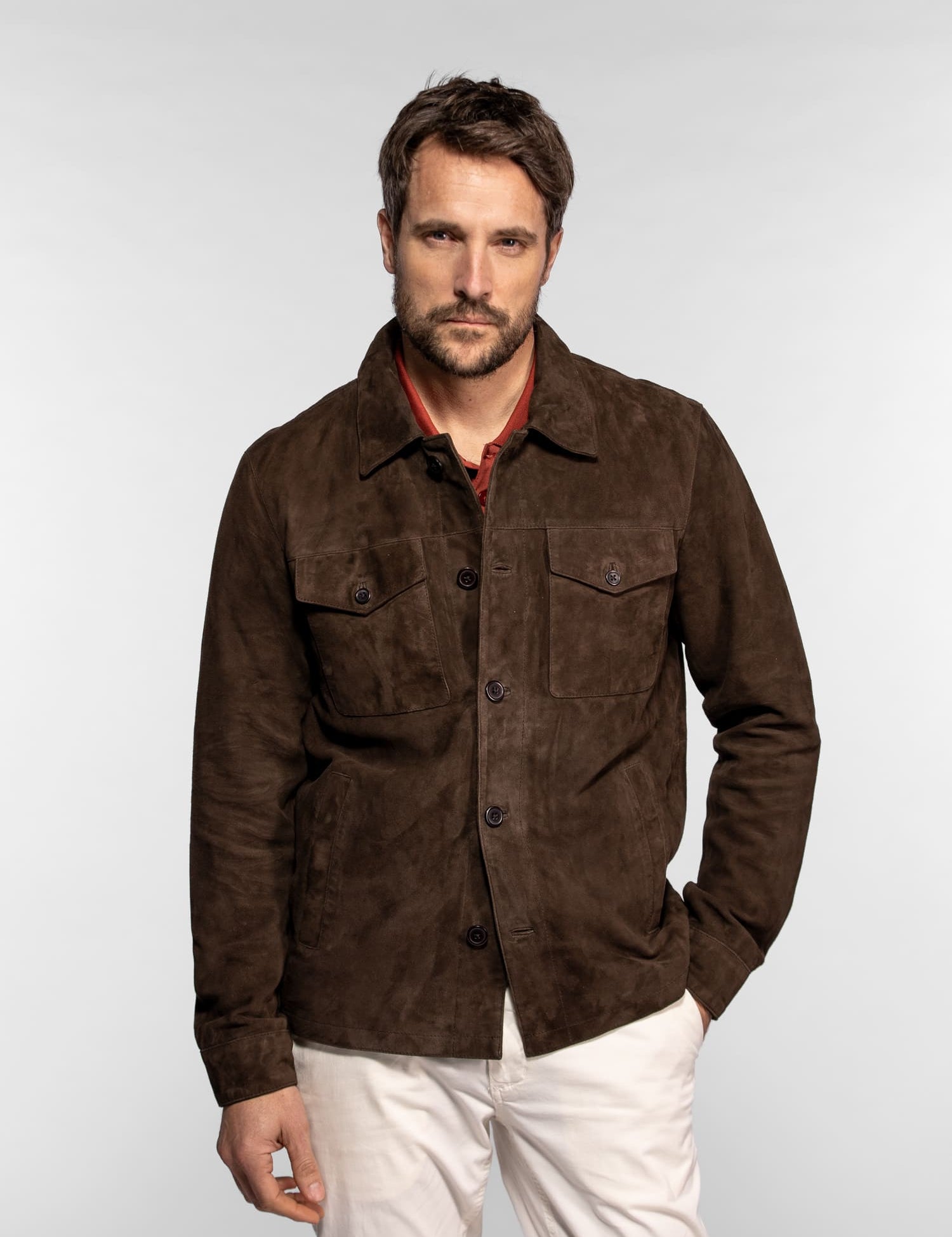 Windham - Veste cuir suédé homme