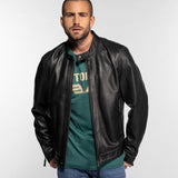 Berrien - Blouson cuir perforé
