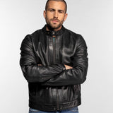 Berrien - Blouson cuir perforé