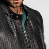 Berrien - Blouson cuir perforé