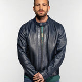 Berrien - Blouson cuir perforé