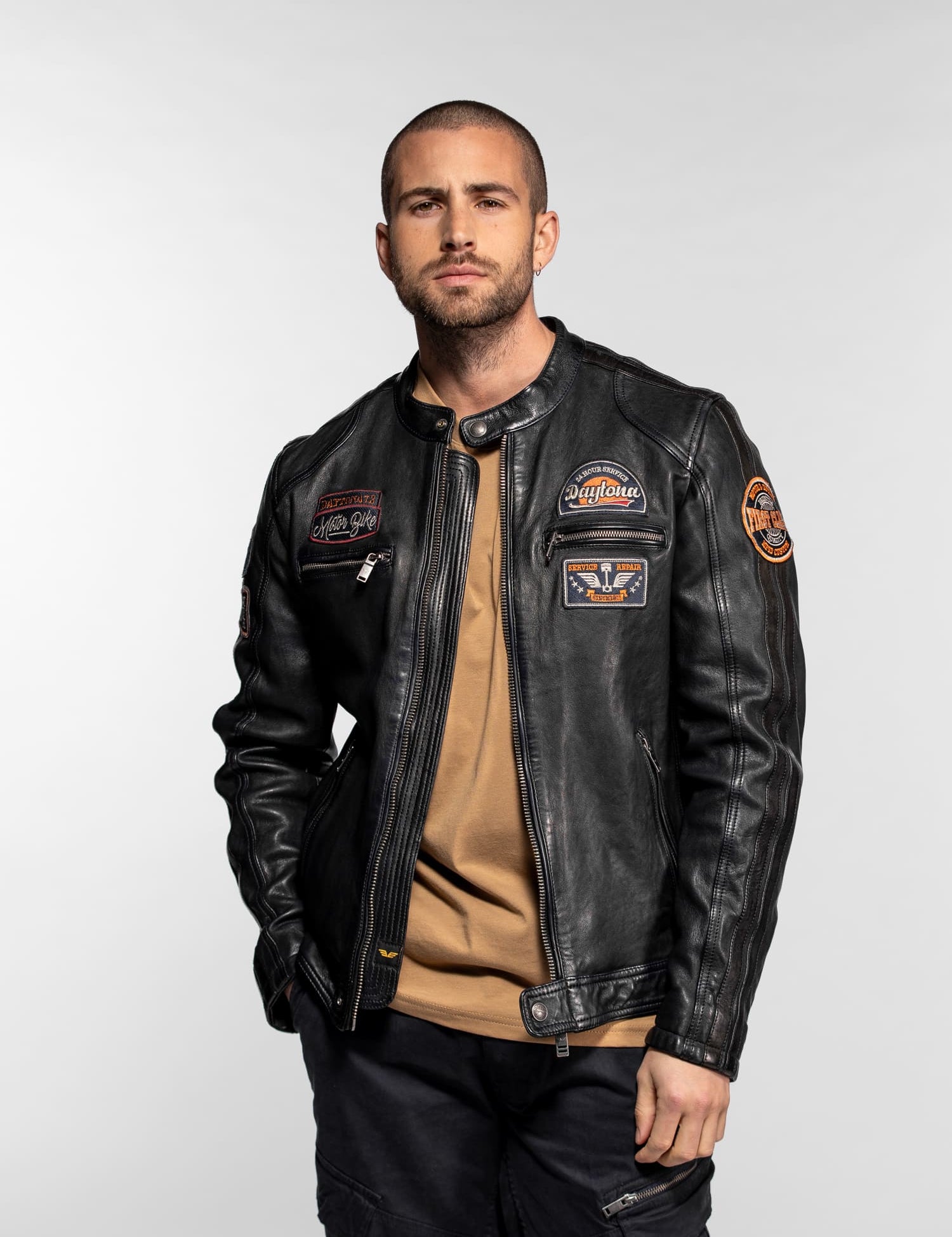 Aniak - Blouson cuir moto vintage