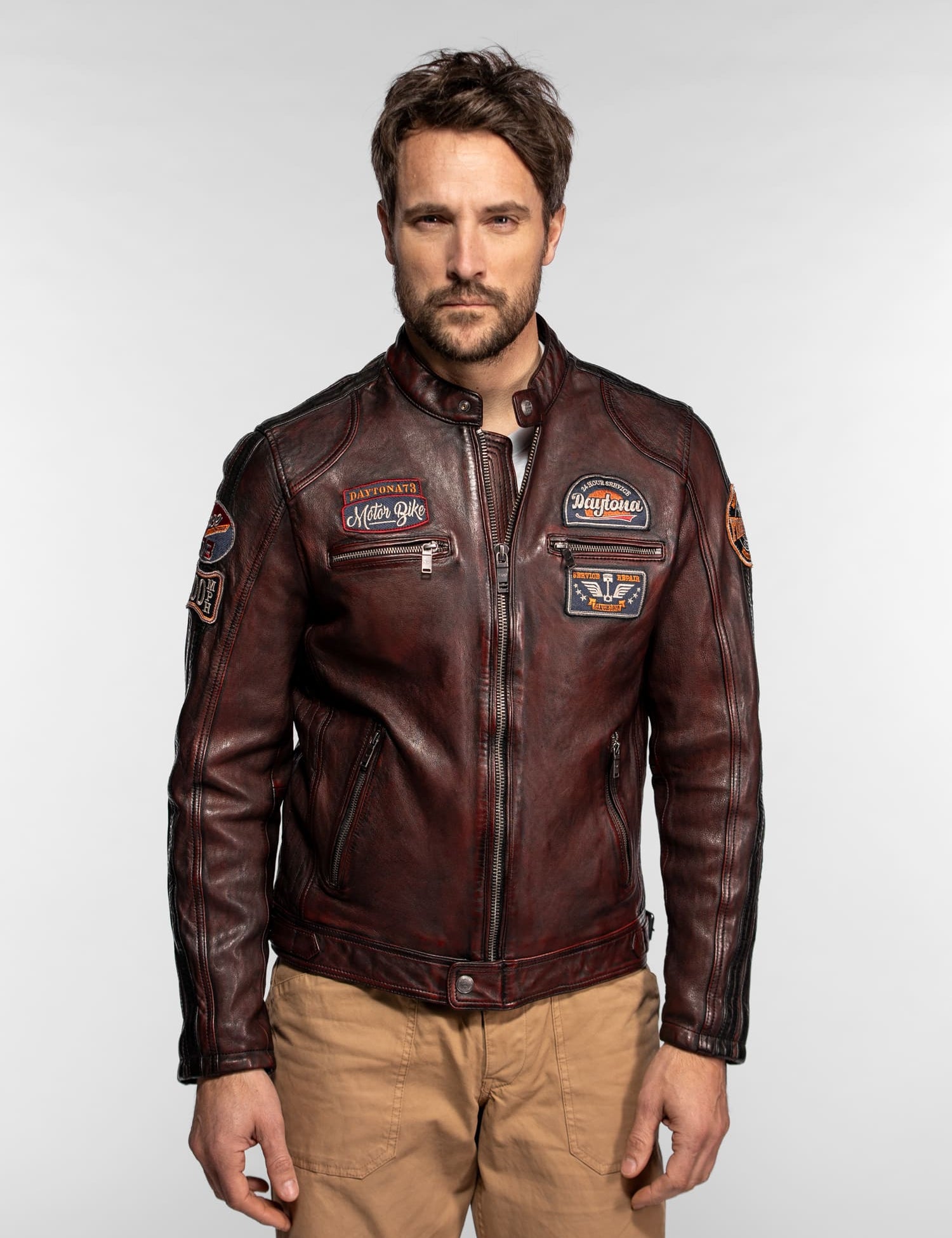 Aniak - Blouson cuir moto vintage