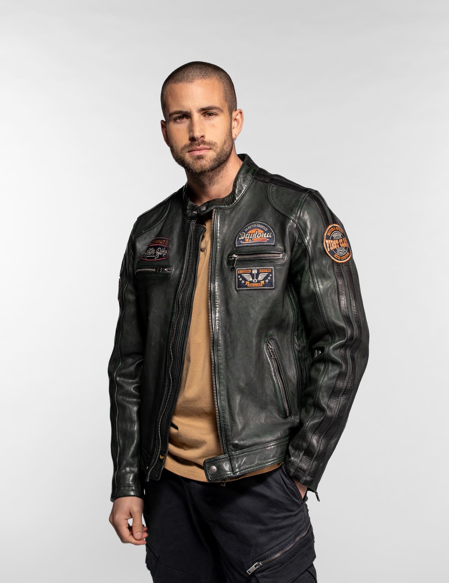Aniak - Blouson cuir moto vintage