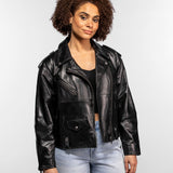 Bannock - Blouson cuir à franges