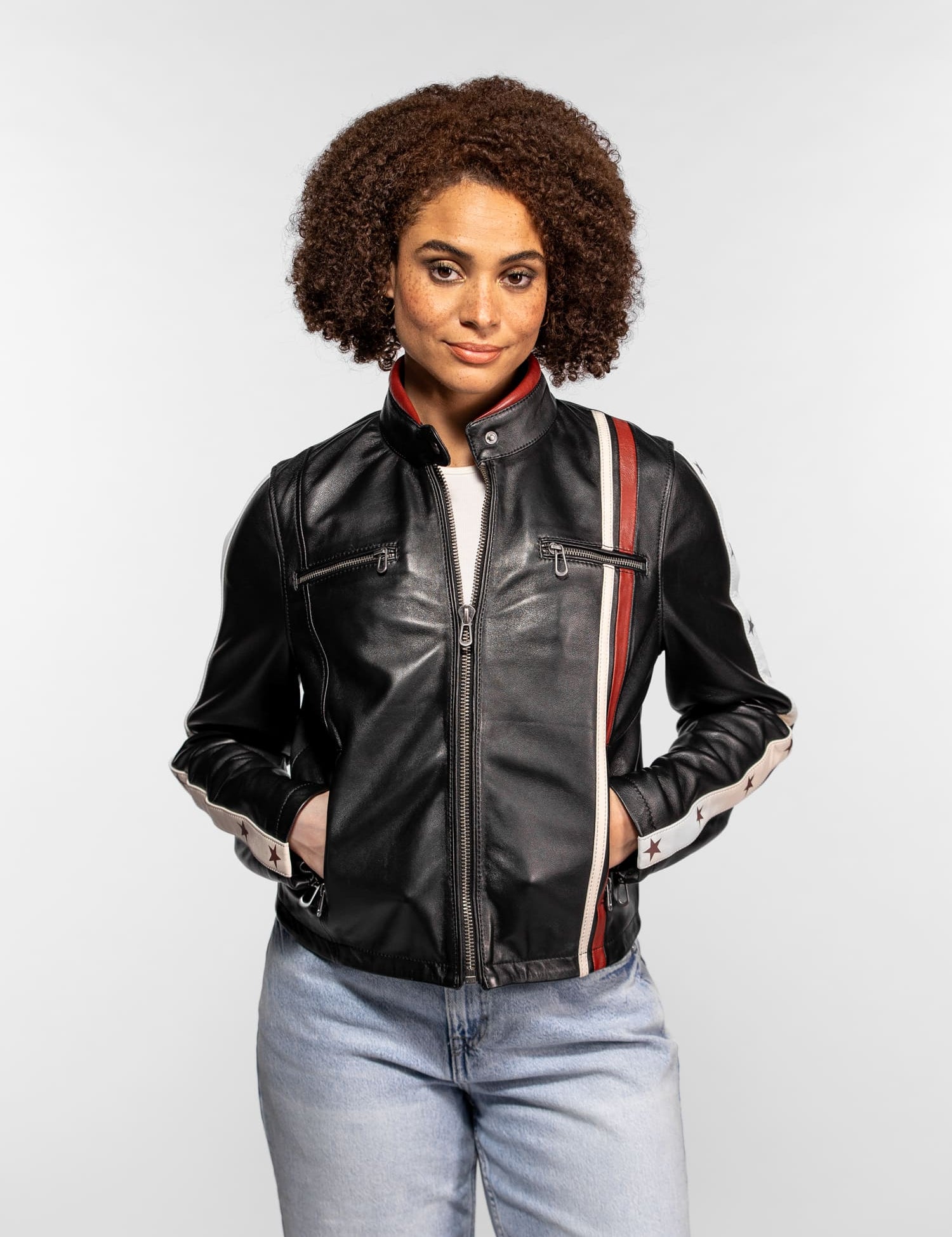 Peony - Blouson cuir femme