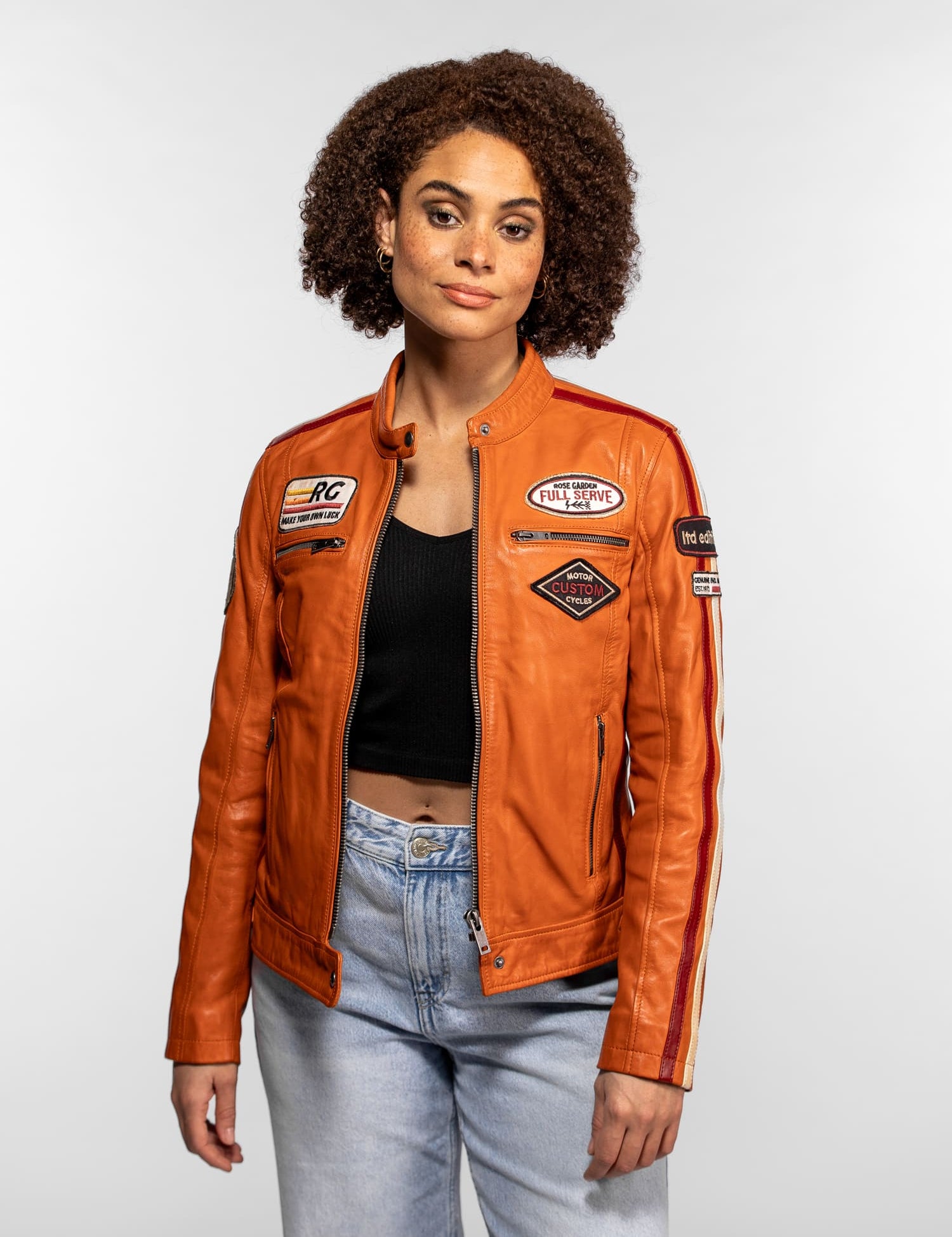 Christina - Blouson cuir moto femme