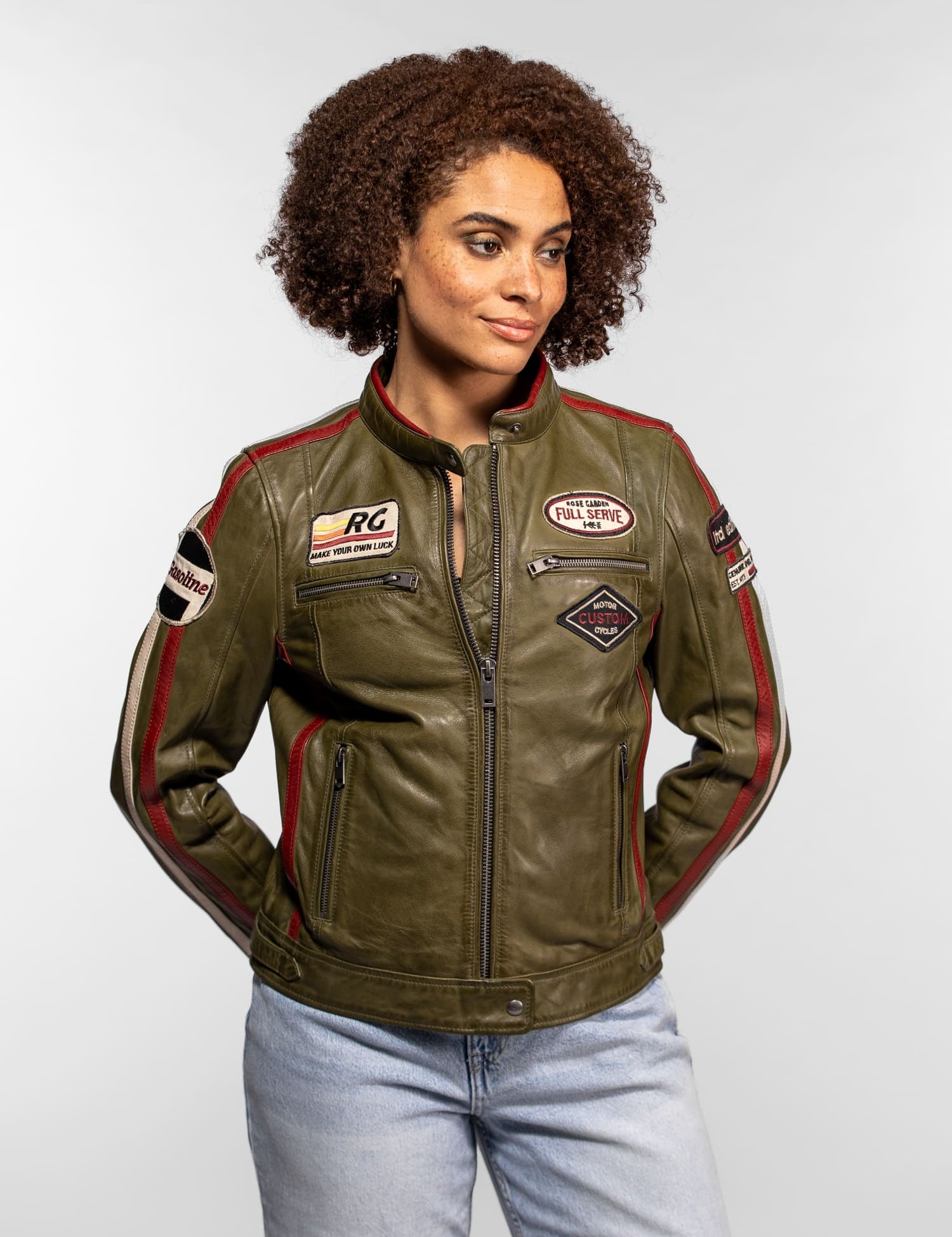 Christina - Blouson cuir moto femme