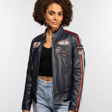 Christina - Blouson cuir moto femme
