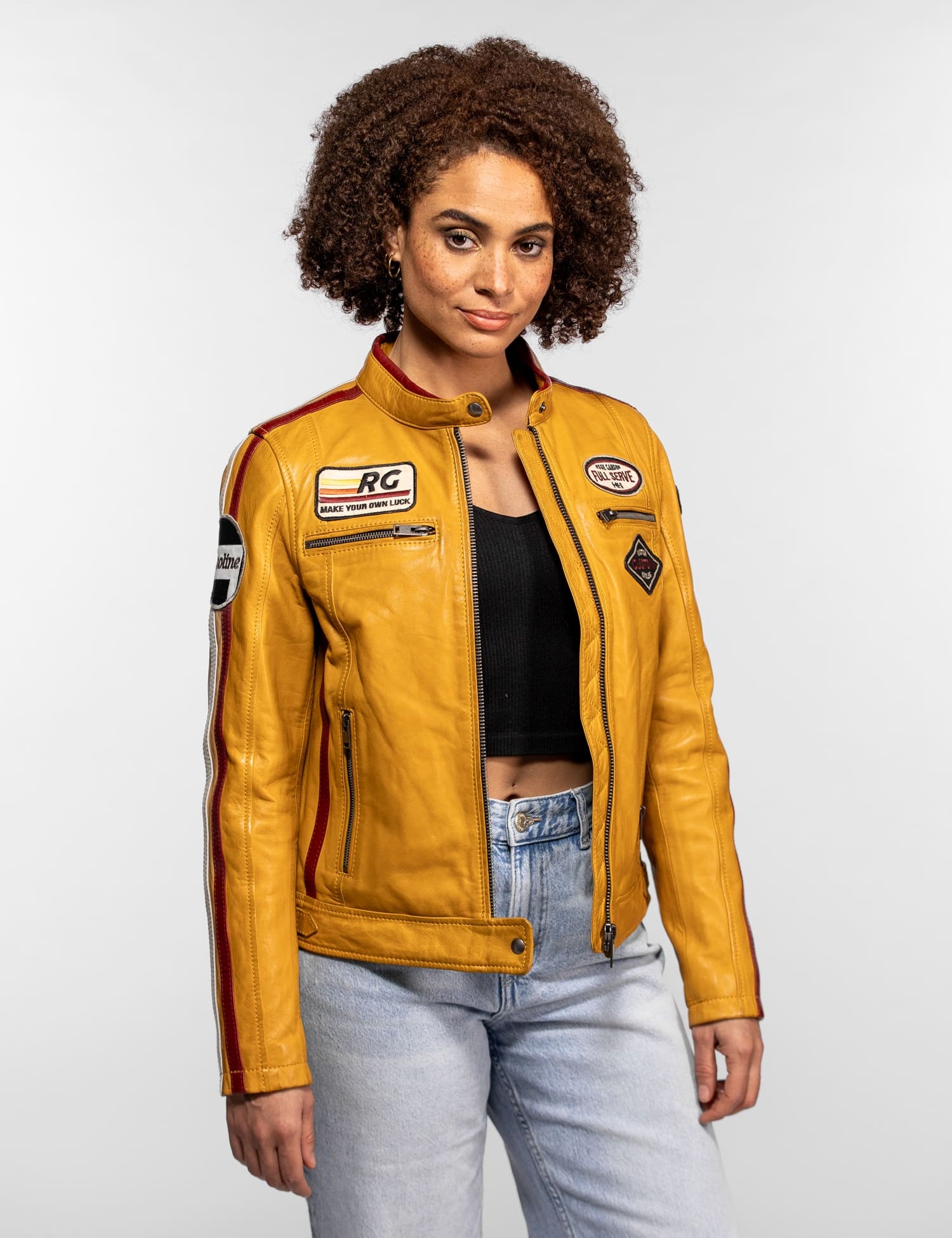 Christina - Blouson cuir moto femme