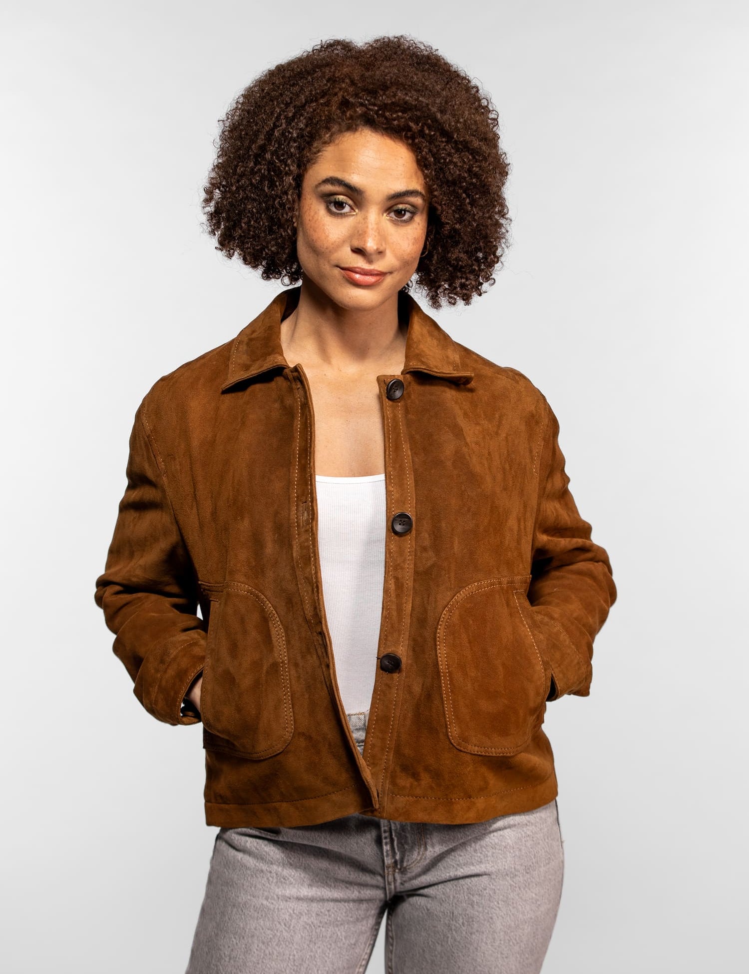 Brenda - Veste en daim femme