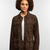 Hazel - Veste en cuir suédé femme