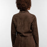 Hazel - Veste en cuir suédé femme