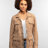 Hazel - Veste en cuir suédé femme