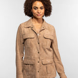 Hazel - Veste en cuir suédé femme