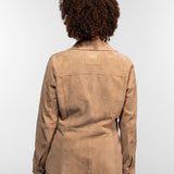 Hazel - Veste en cuir suédé femme
