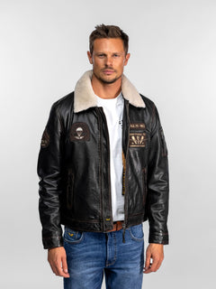Chatom - Blouson cuir aviateur vintage