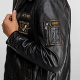 Chatom - Blouson cuir aviateur vintage
