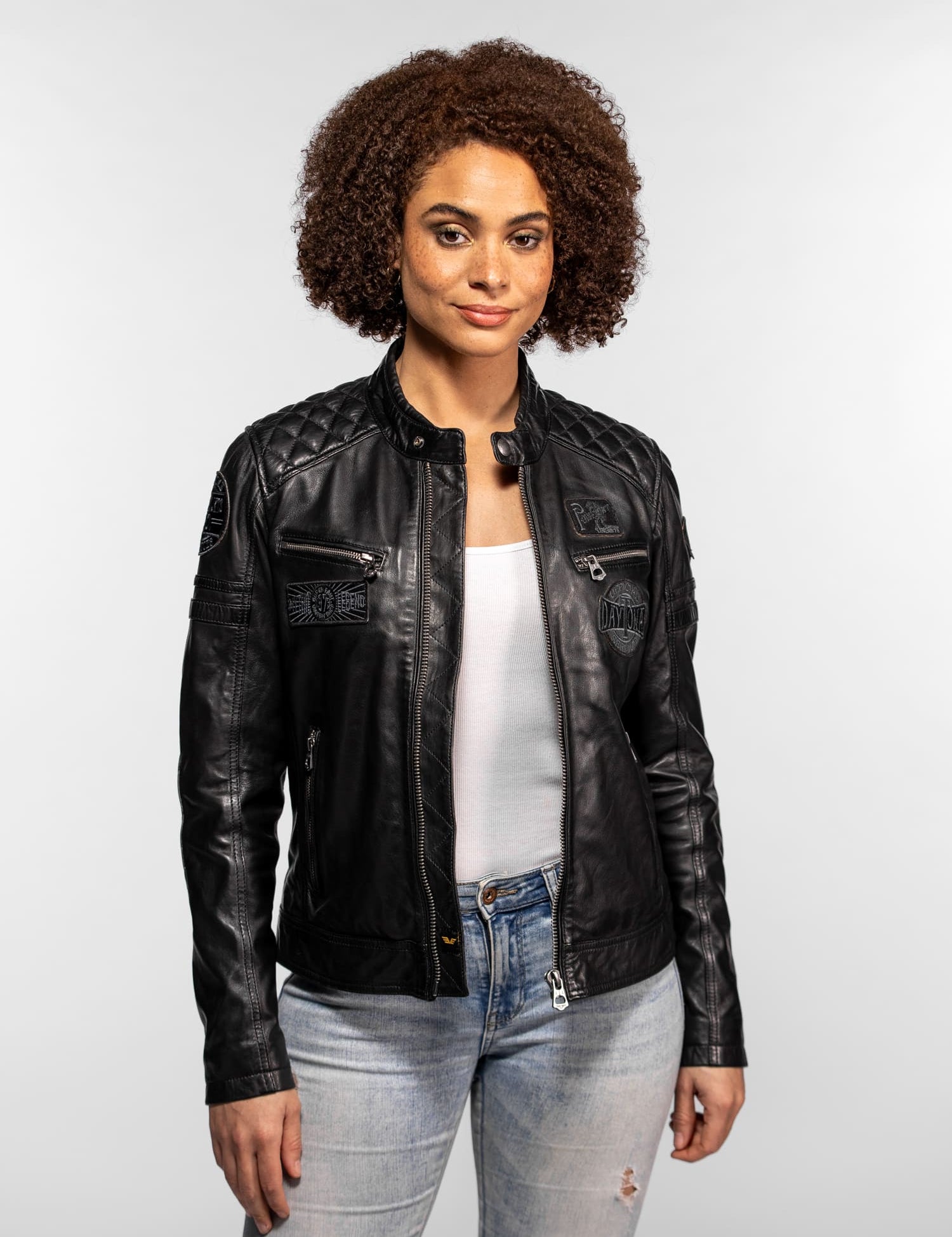 Walkorane - Blouson moto vintage femme