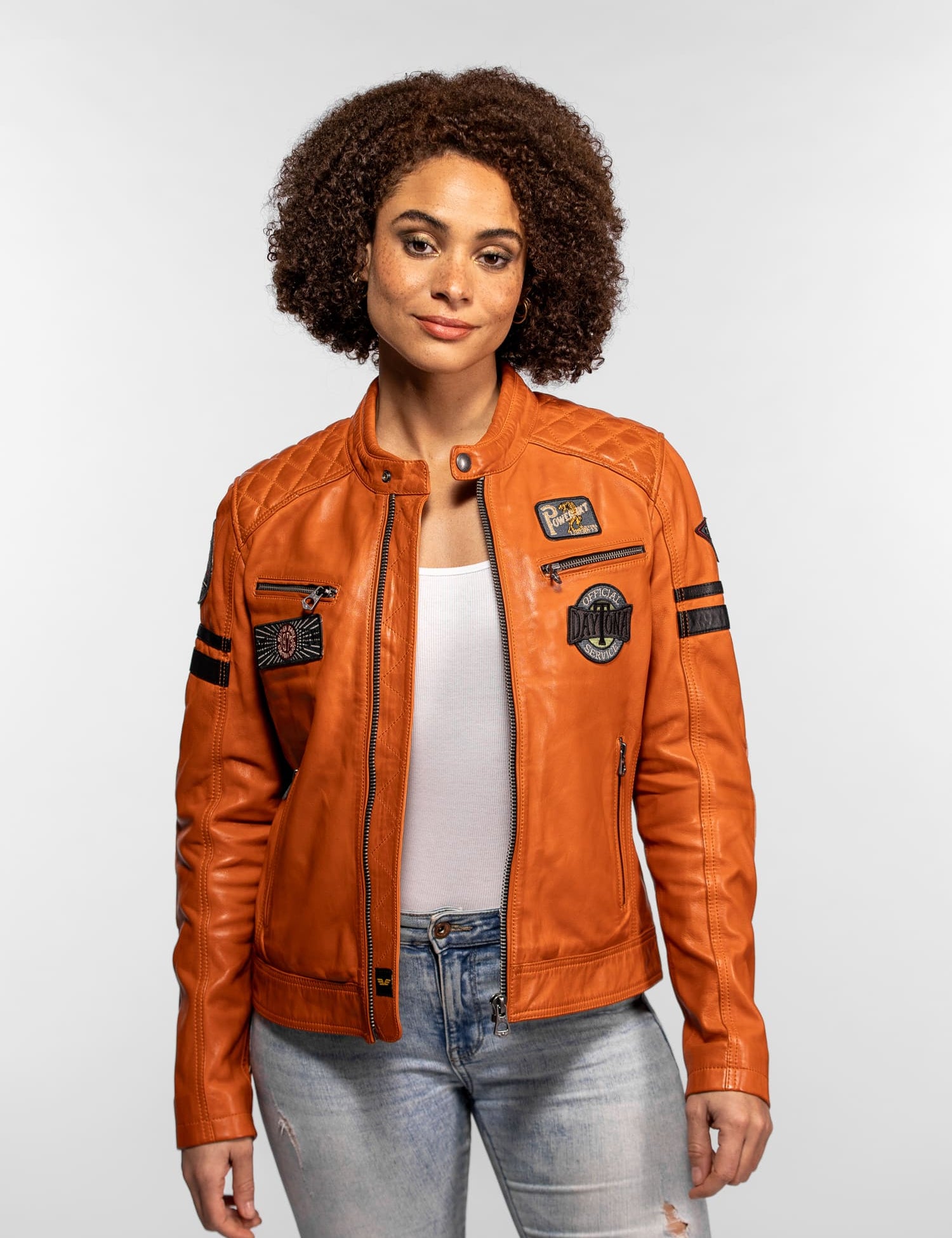Walkorane - Blouson moto vintage femme