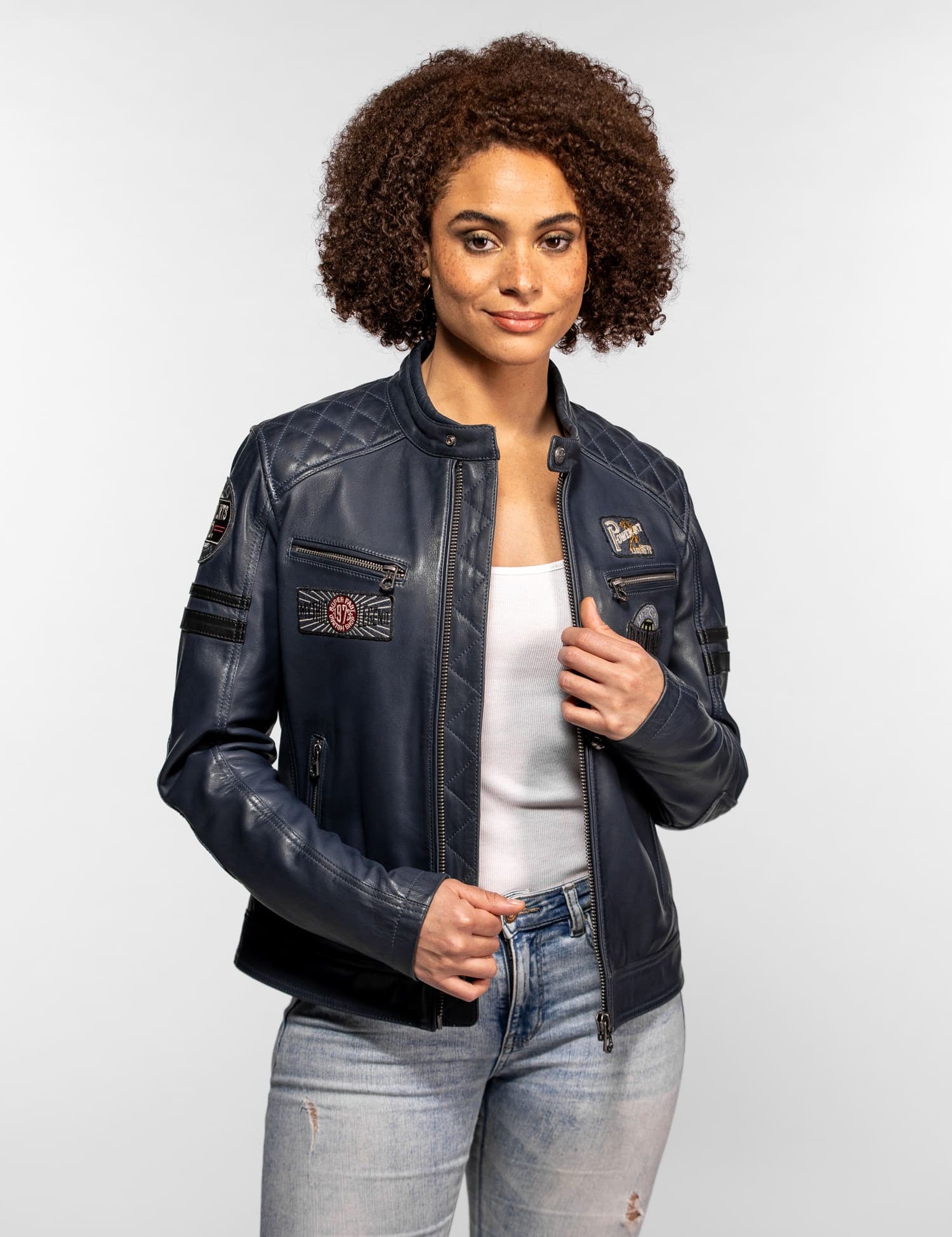 Walkorane - Blouson moto vintage femme