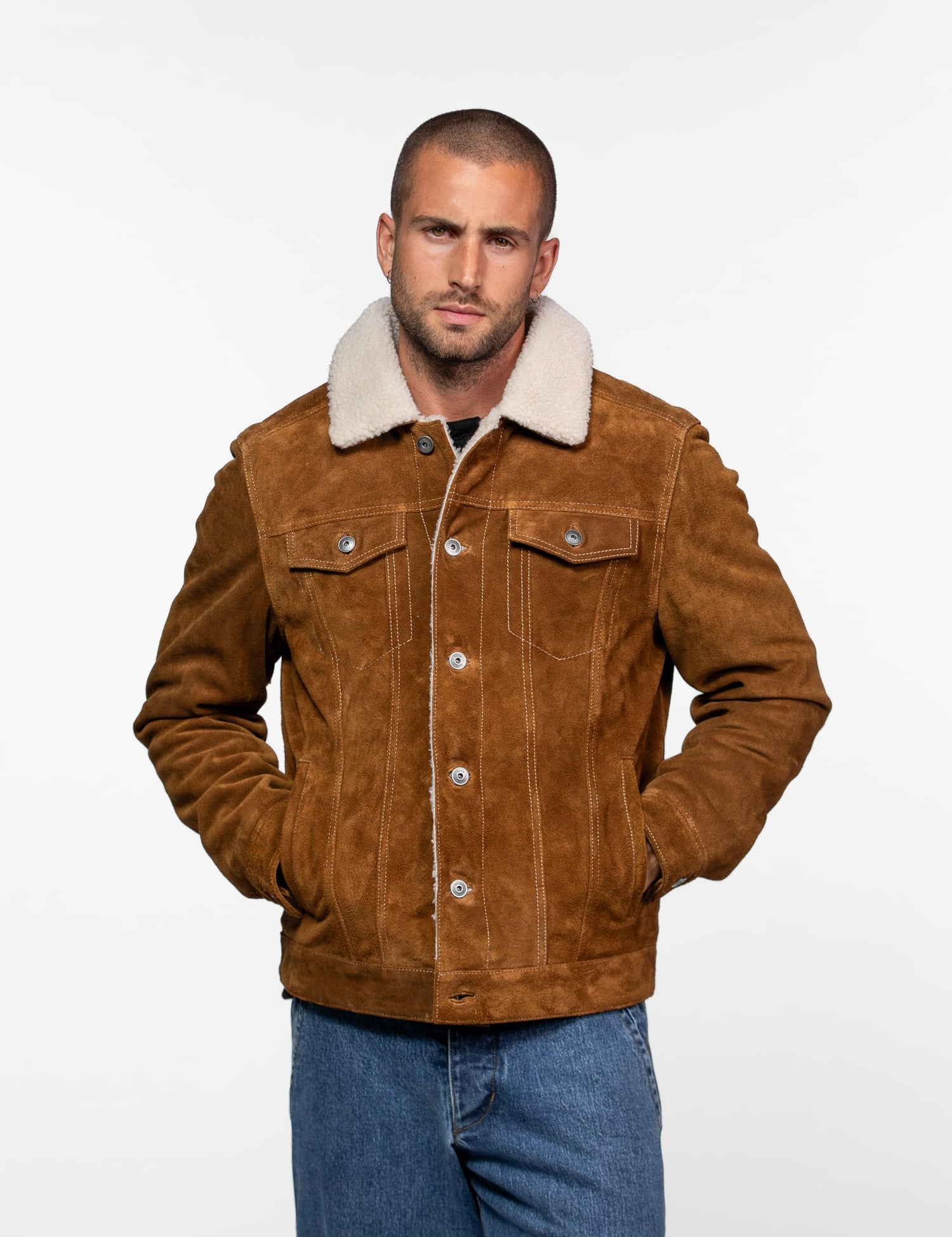 Trucker - Blouson sherpa trucker homme