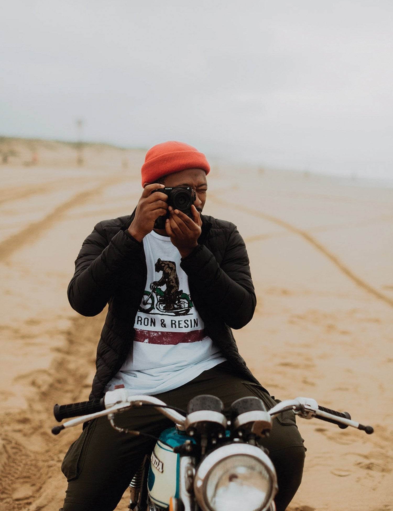Moto bear - T-shirt textile homme - Iron and Resin