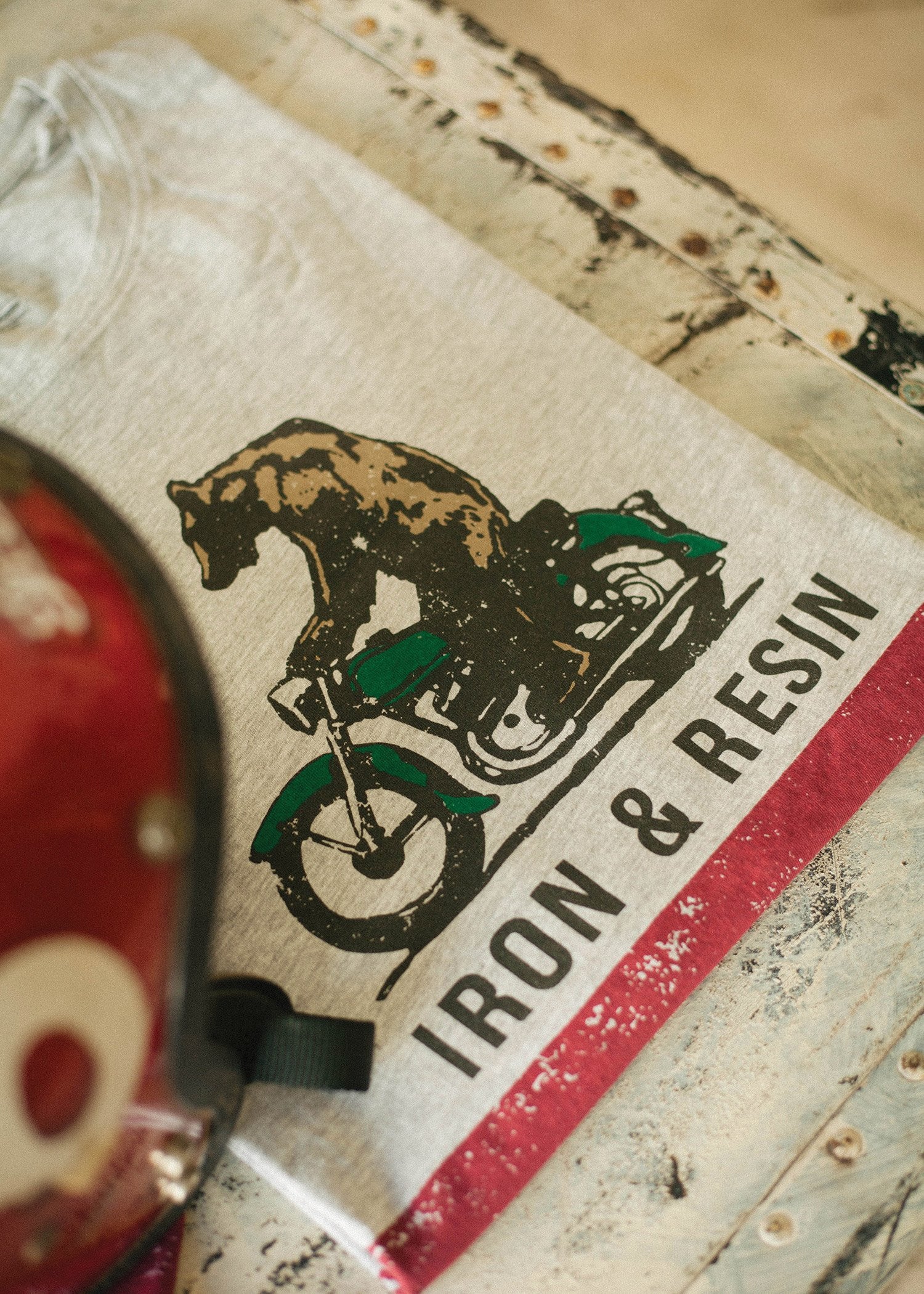 Moto bear - T-shirt textile homme - Iron and Resin