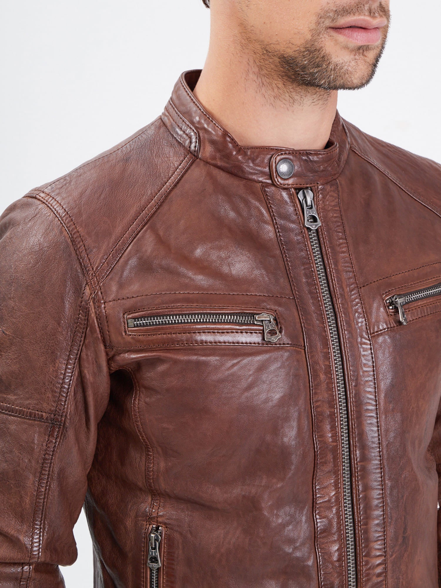 Collins - Blouson cuir homme - Homme