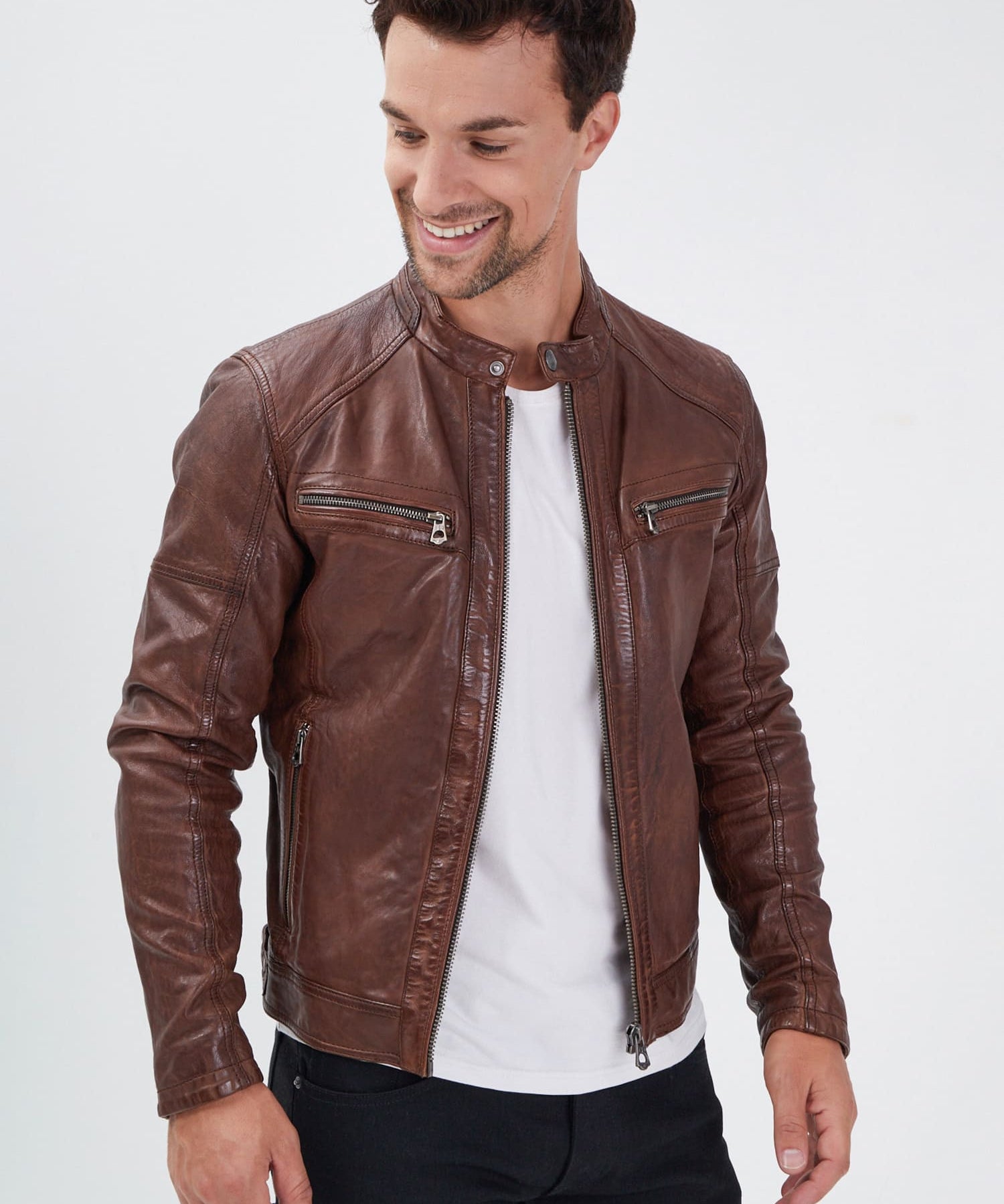 Collins - Blouson cuir homme - Homme