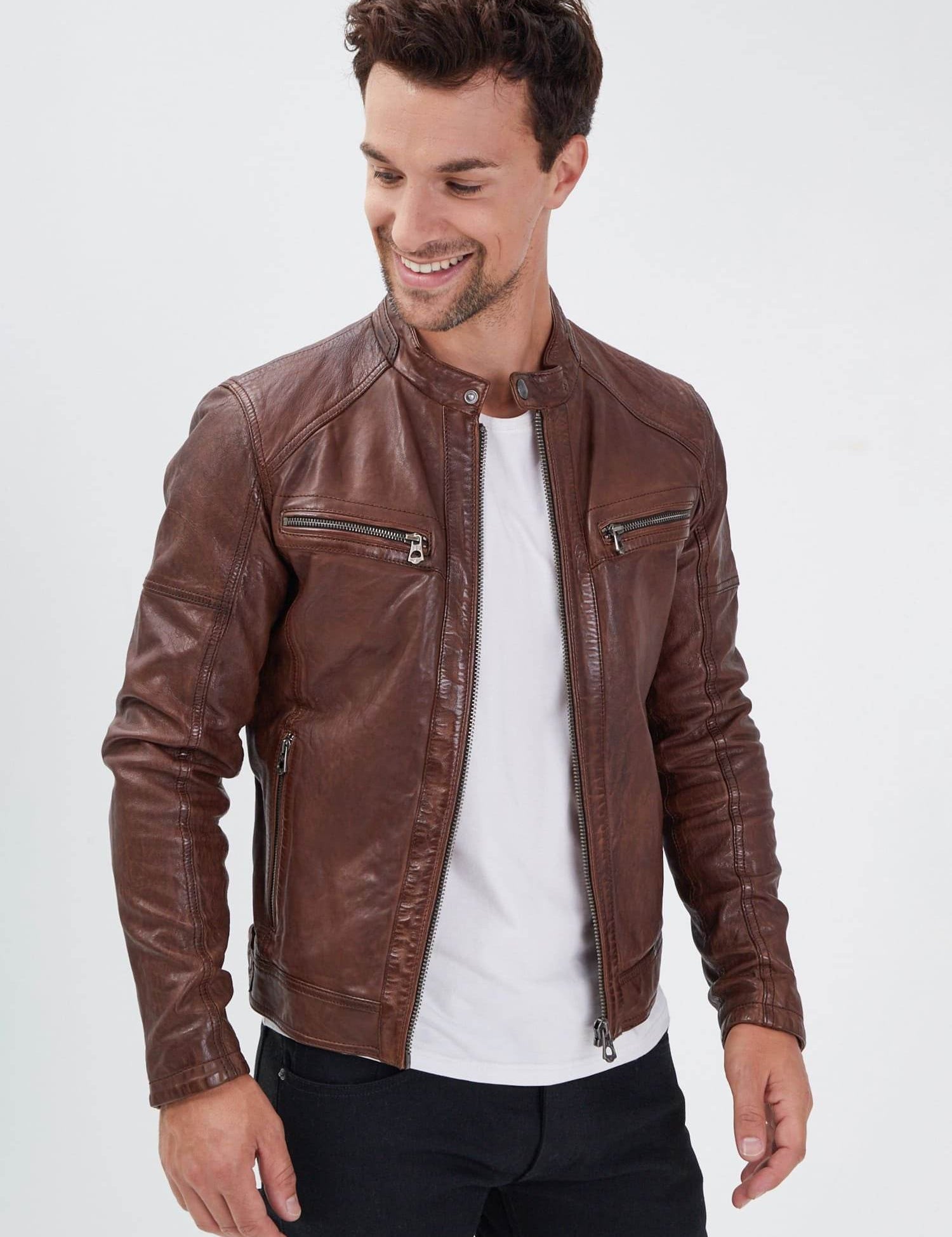 Collins - Blouson cuir homme - Homme