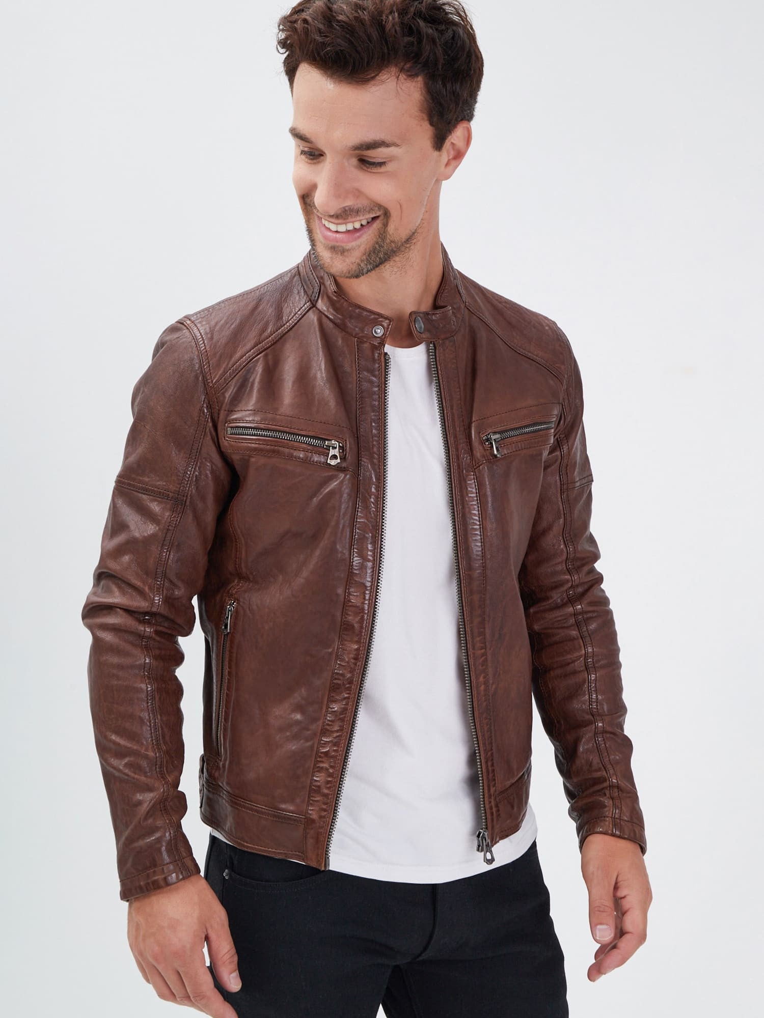 Collins - Blouson cuir homme - Homme