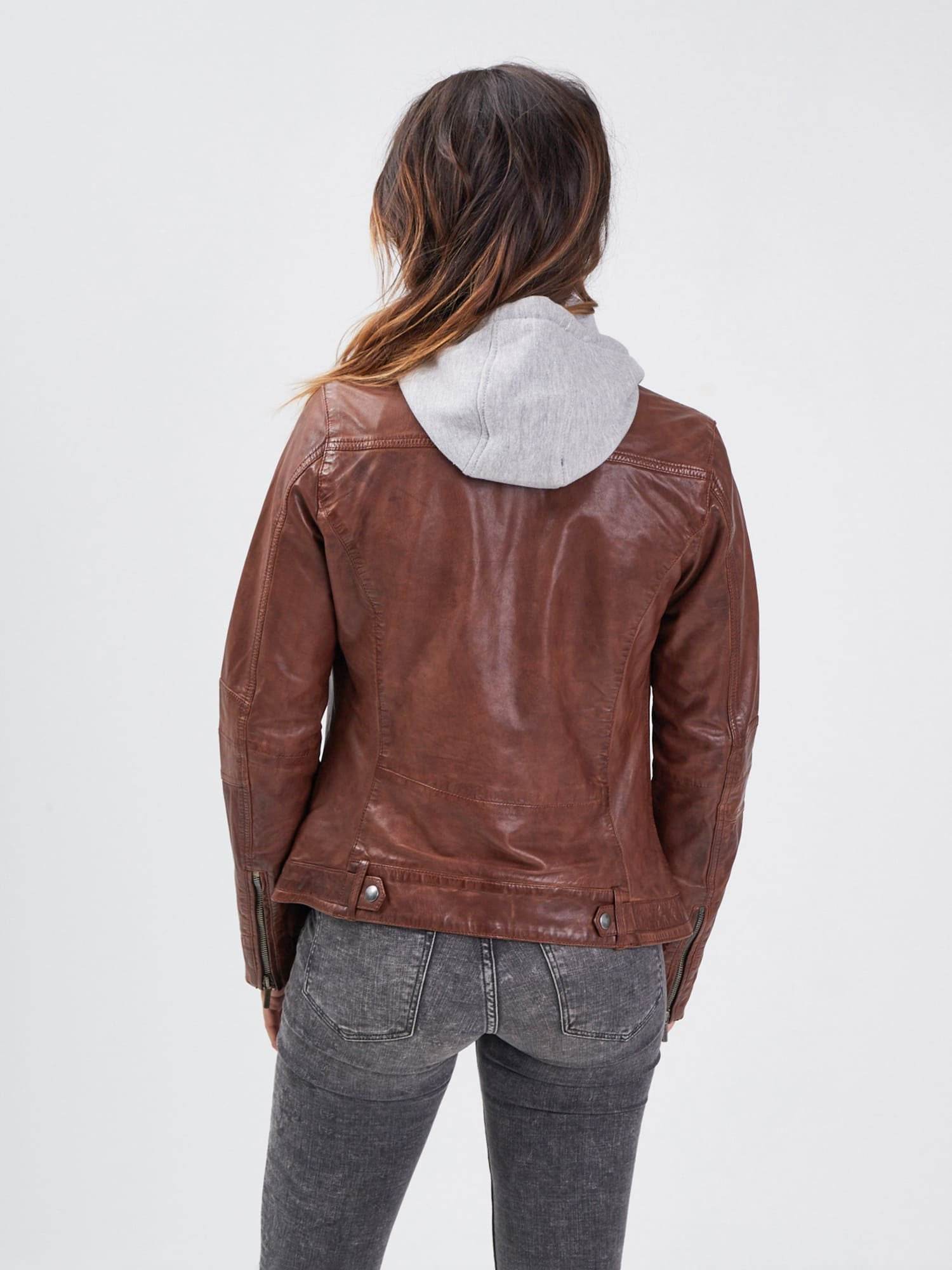 Veste Blouson Femme En Simili Cuir - Coupe Ajustée Avec Capuche - Fermeture éclair, Style Décontracté Pour Automne/hiver