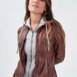 Silene + hood - Blouson cuir femme - Accueil