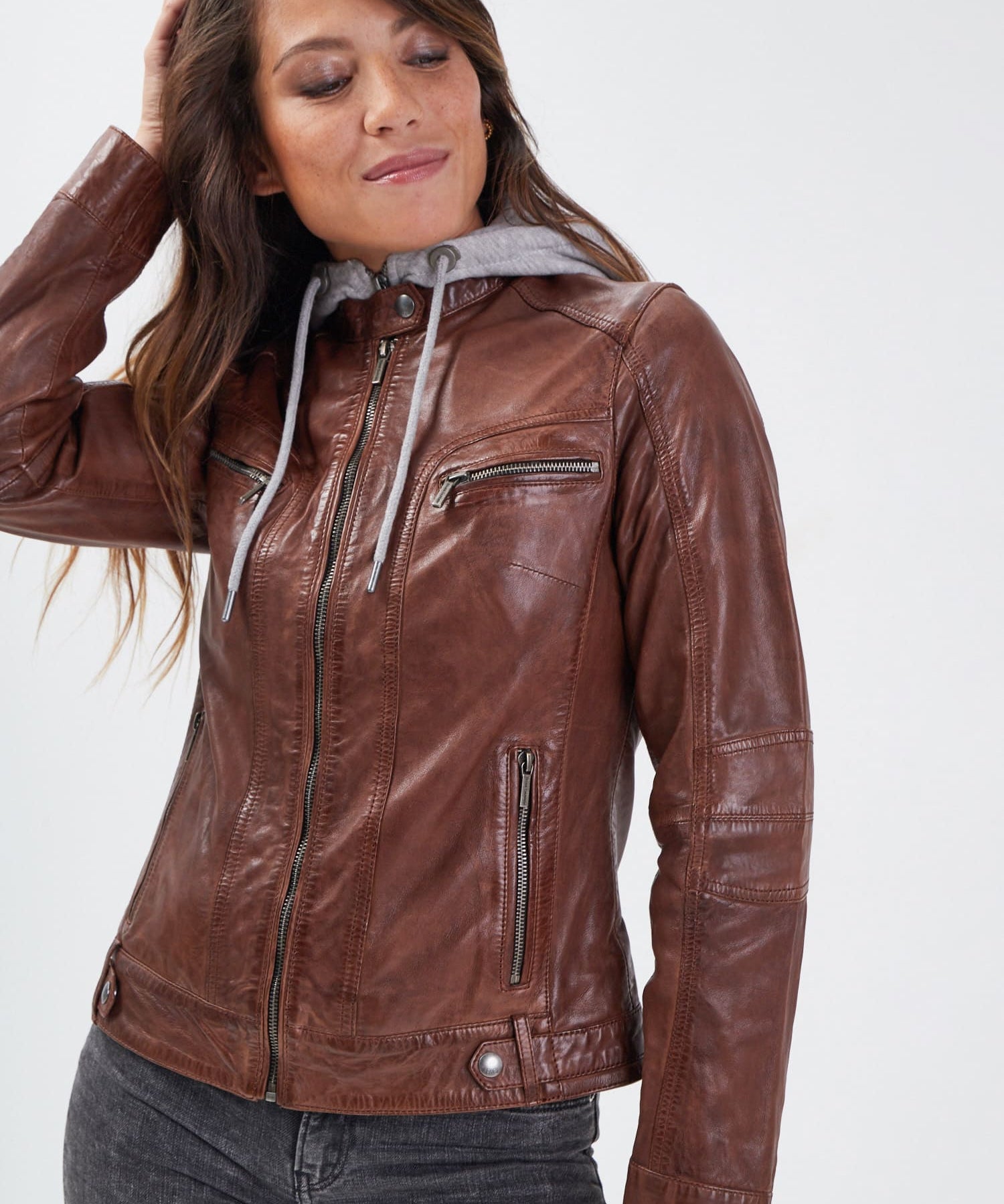 Silene + hood - Blouson cuir femme - Accueil