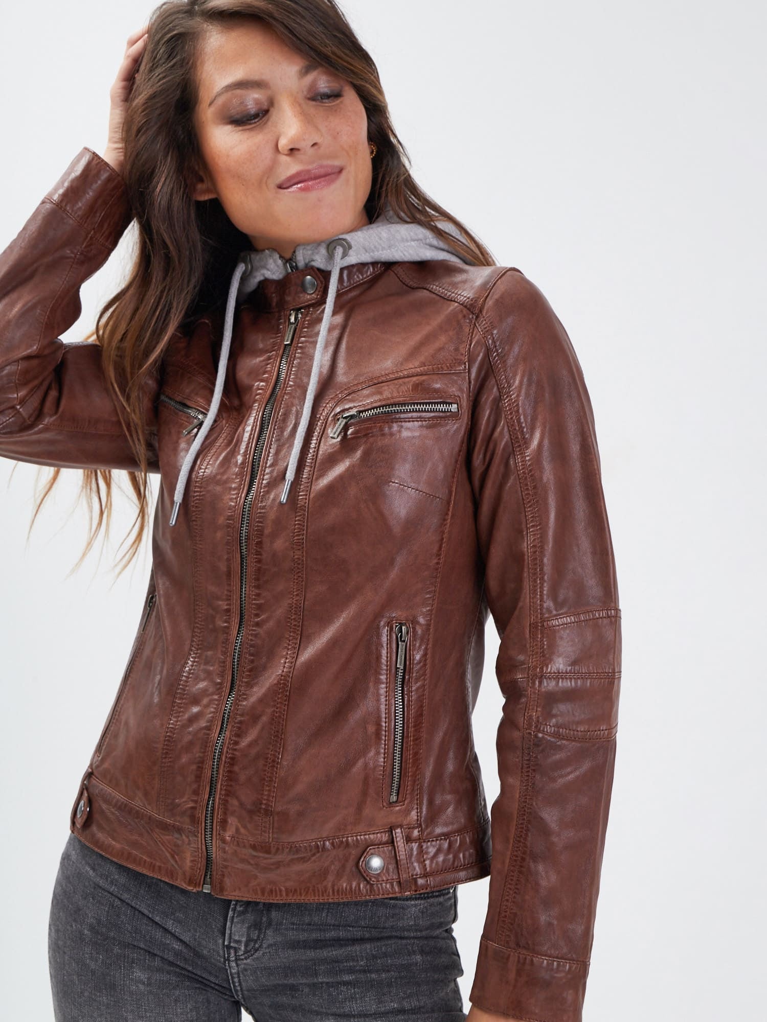 Silene + hood - Blouson cuir femme - Accueil