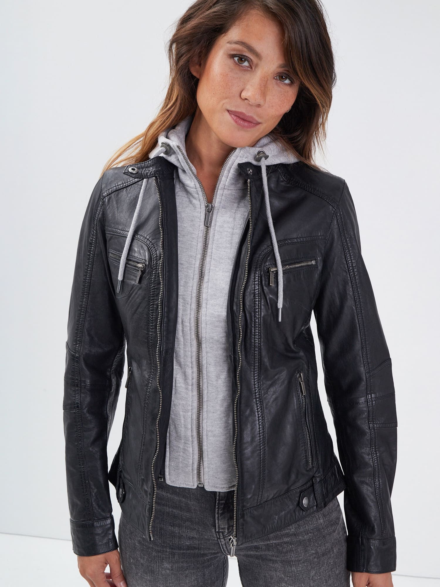 Silene + hood - Blouson cuir femme - Accueil